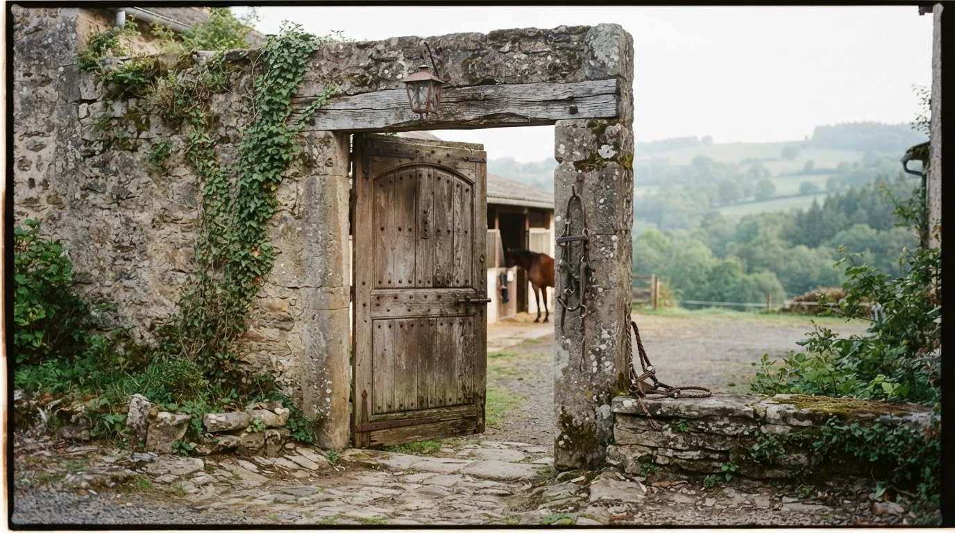 Entrée du Écurie De La Condamine, centre équestre à Ludesse