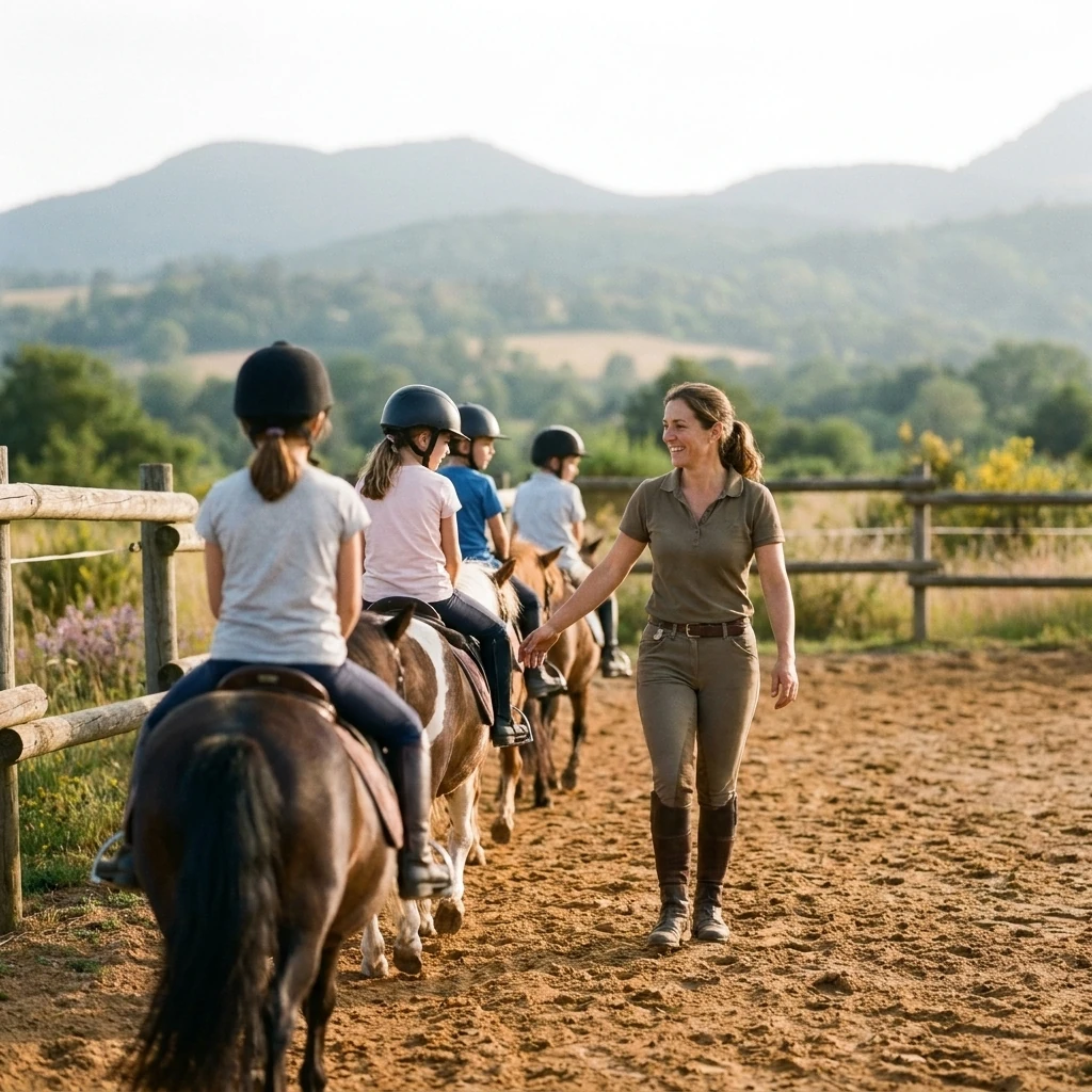 Cours de poney à Ludesse, Puy-de-Dôme